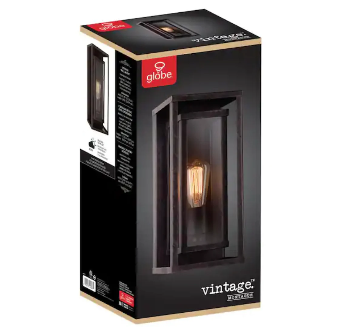 Globe Electric Montague Dark Bronze Rustic Outdoor 1-Light Wall Sconce - Damaged Box - Image 5