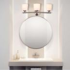Greylock brushed nickel light with bowed bar and oval glass shades damaged box - Image 2