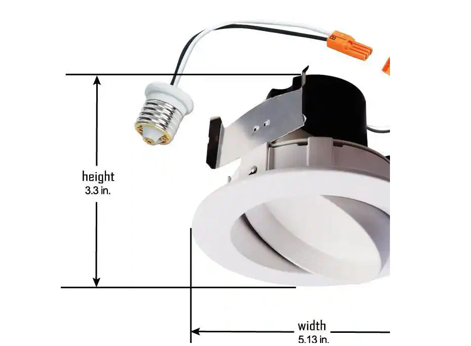 Halo 4 in. 2700K White Integrated LED Recessed Ceiling Light Fixture Adjustable Gimbal Retrofit Trim Warm White Damaged Box - Image 2