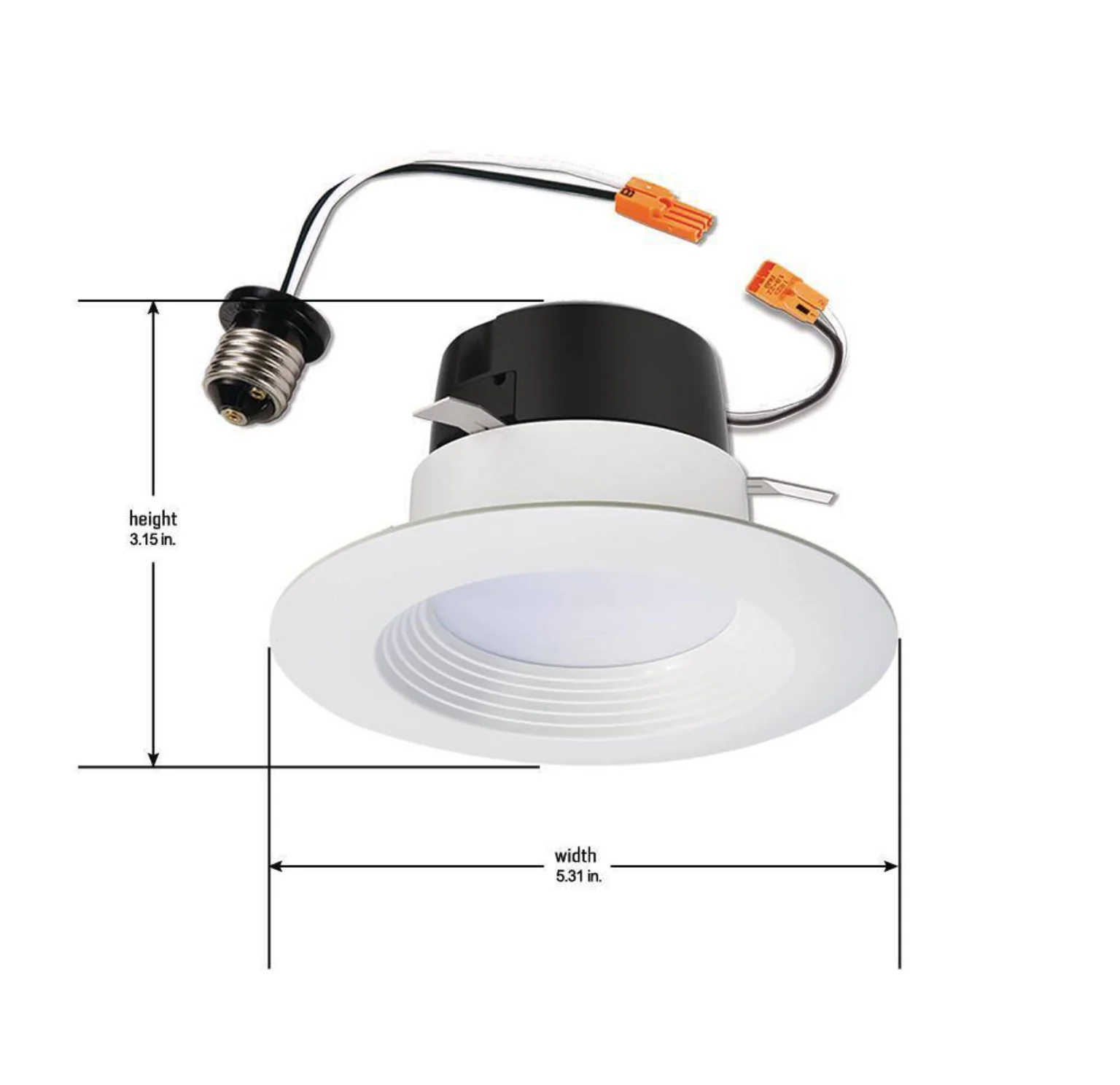 Halo LT 4 in. 2700K Integrated LED White Recessed Ceiling Light Retrofit Trim, Warm White Damaged Box - Image 2