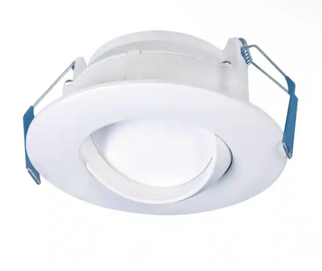 Halo RA 4 in. Selectable CCT New Construction or Remodel Canless Recessed Adjustable Gimbal Integrated LED Kit - Damaged Box