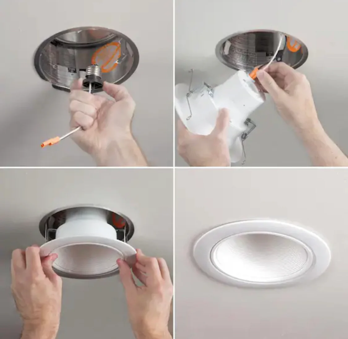 Halo RL 5 in. and 6 in. White Integrated LED Recessed Light Retrofit Trim at 3000K Soft White, Deep Baffle for Low Glare - Damaged Box - Image 7