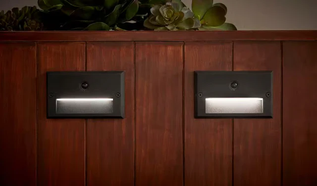Hampton Bay 78 Lumen Low Voltage Hardwired Black Motion Sensing Integrated LED Outdoor Stair Light with Frosted Acrylic Lens Damaged Box - Image 4