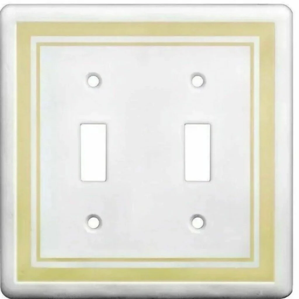 Hampton Bay Cast Stone Finish 2 Gang Toggle Light Switch Cover Plate Damaged Box