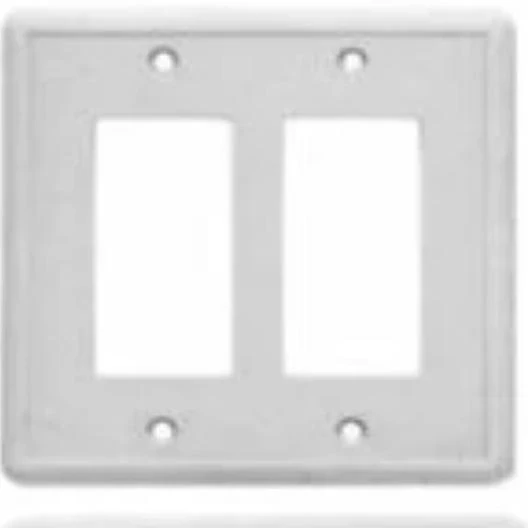 Hampton Bay Gray Decorator Wall Plate Stone Grey Finish 2 toggle Outlet Cover Damaged Box