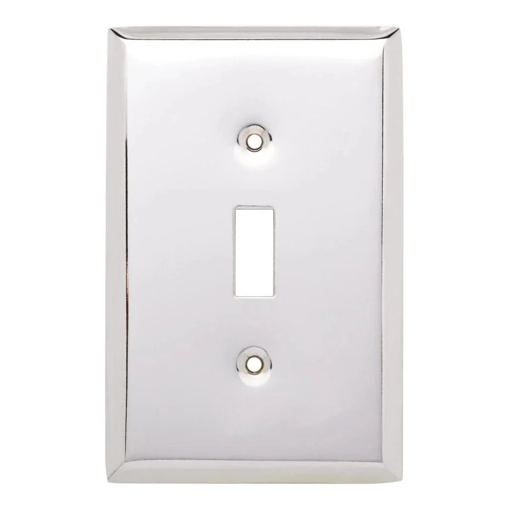 Hampton Bay Stamped Square Decorative Single Switch Plate Polished Chrome Damaged Box