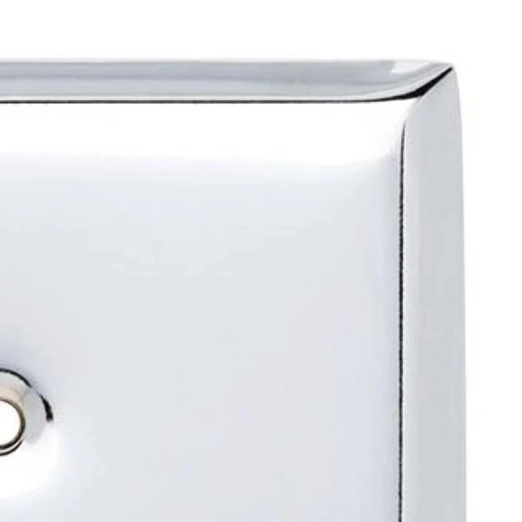 Hampton Bay Stamped Square Decorative Single Switch Plate Polished Chrome Damaged Box - Image 2
