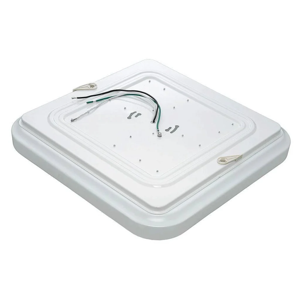 Hampton Bay Transitional Style 16 in. Square White 100-Watt Equivalent Integrated LED Flush Mount Bright/Cool White Damaged Box - Image 2