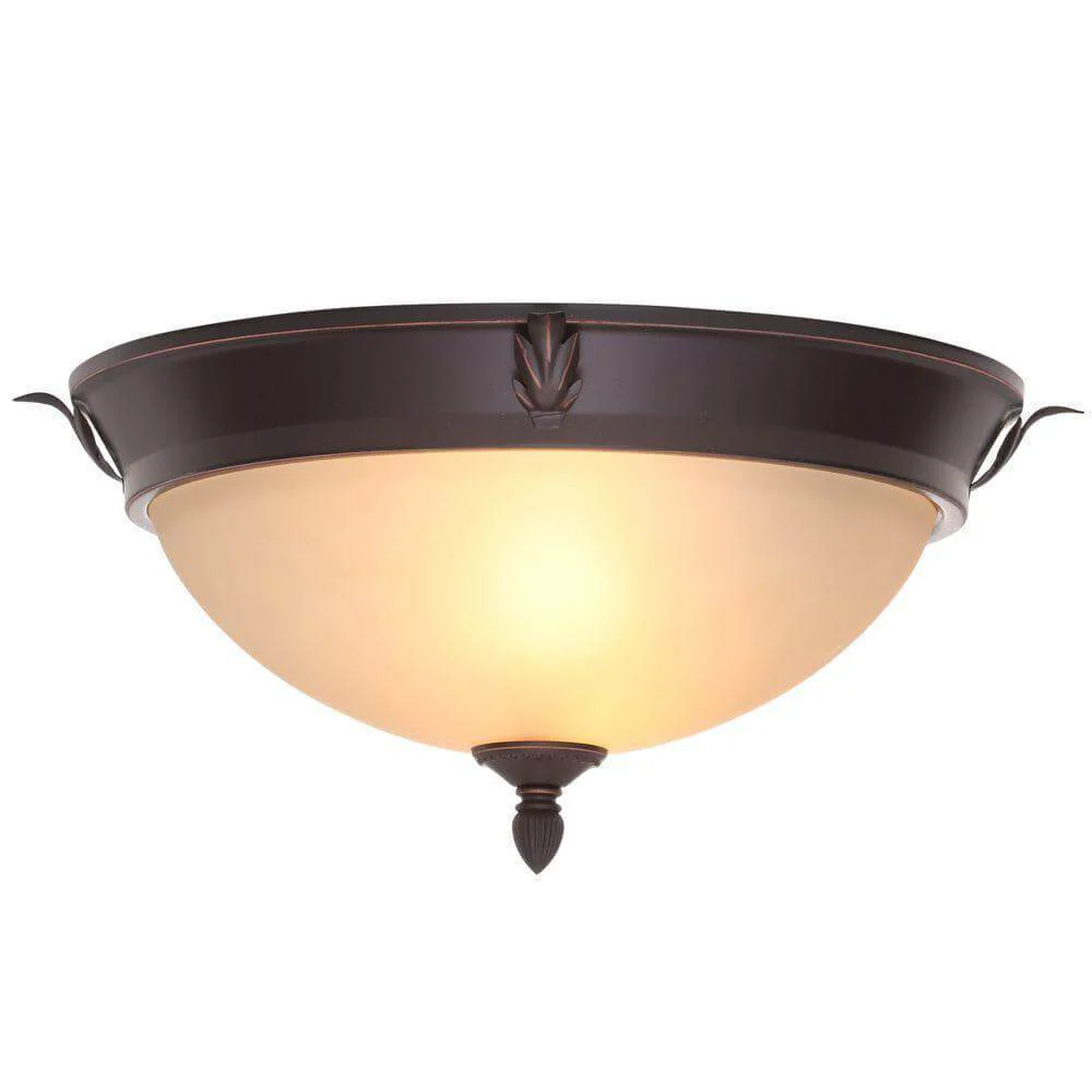 Hampton Bay two-light oil-rubbed bronze flush mount damaged box