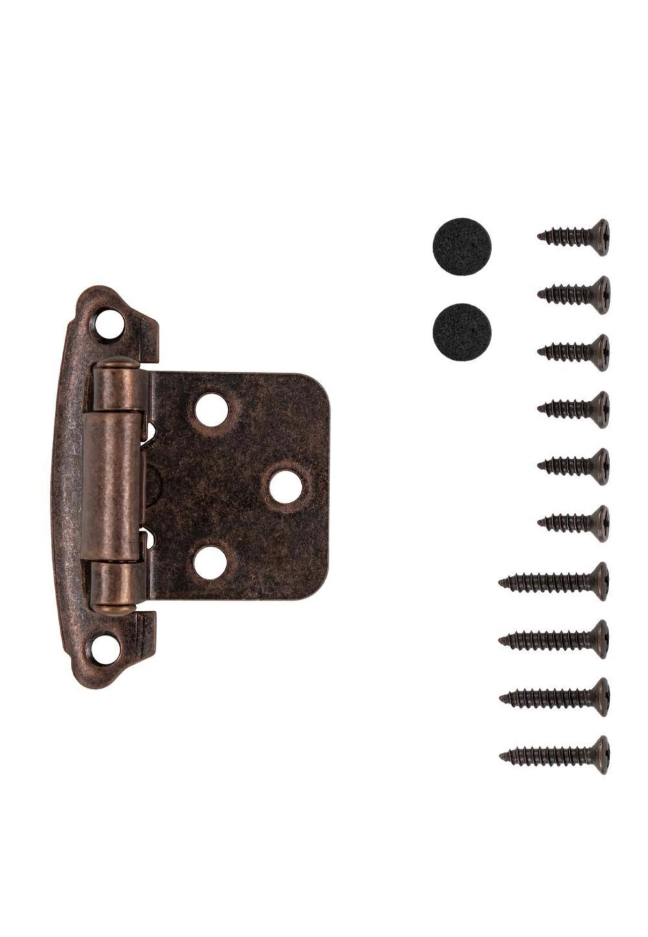 Hickory Hardware 1-14/15 in. x 2-5/8 in. Antique Copper Surface Self-Closing Hinge (2-Pack) - Image 2