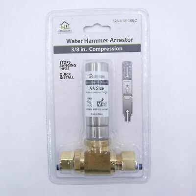 HOMEWERKS 3/8 in. COMP x 3/8 in. COMP Lead Free Stainless Steel Straight Water Hammer Arrestor - Image 2