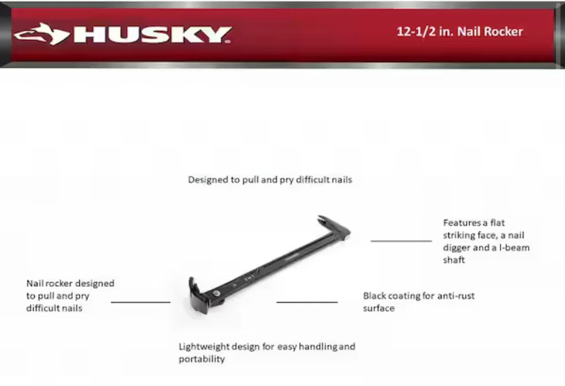 Husky 12-1/2 in. Nail Rocker - Damaged Box - Image 2
