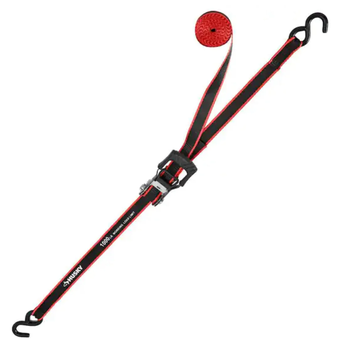 Husky 16 ft. x 1.25 in. Ratchet Tie-Down Straps with S-Hook (2-Pack) - Image 3