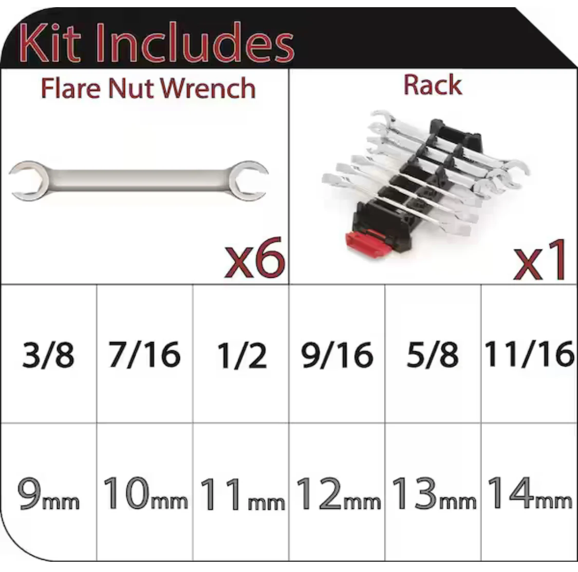 Husky SAE & MM Flare Nut Wrench Set (6-Piece) - Image 2