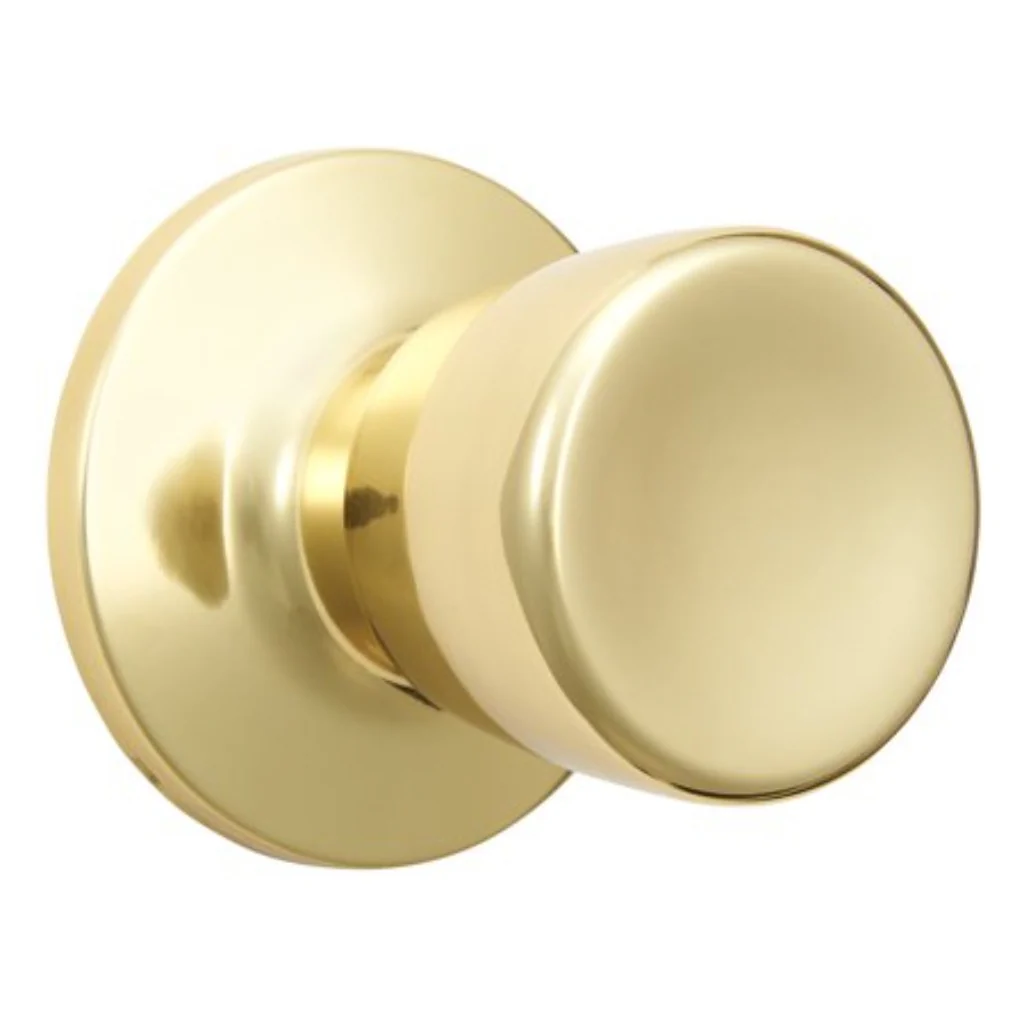 Hyper Tough Interior Non-Locking Tulip Style Passage Doorknob Polished Brass Finish Damaged Box - Image 2
