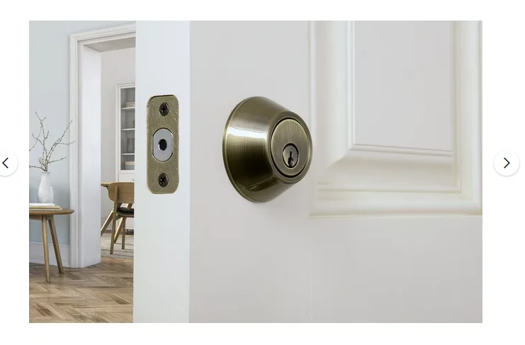 Hyper Tough Keyed Entry Single Cylinder Deadbolt Antique Brass Finish Damaged Box - Image 5