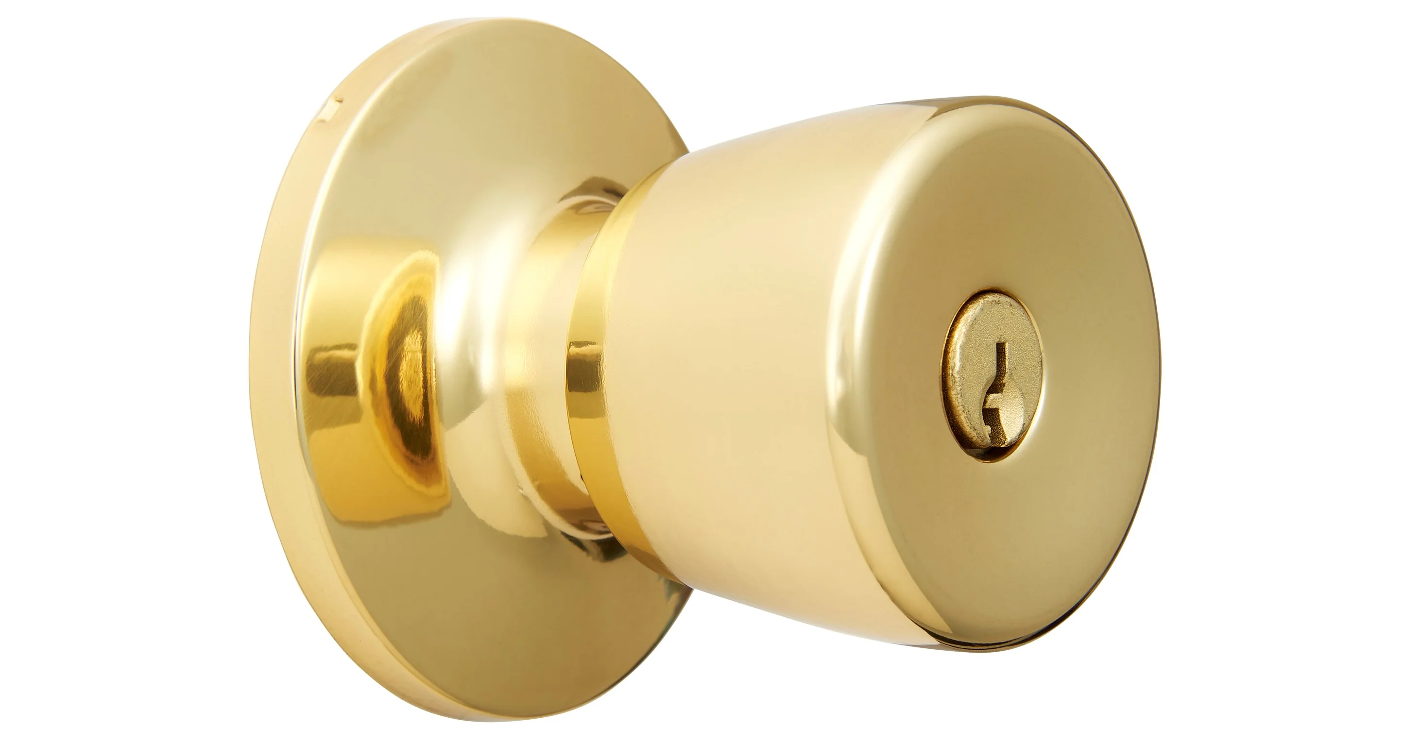 Hyper Tough Keyed Entry Tulip Style Doorknob Polished Brass Finish Damaged Box - Image 2