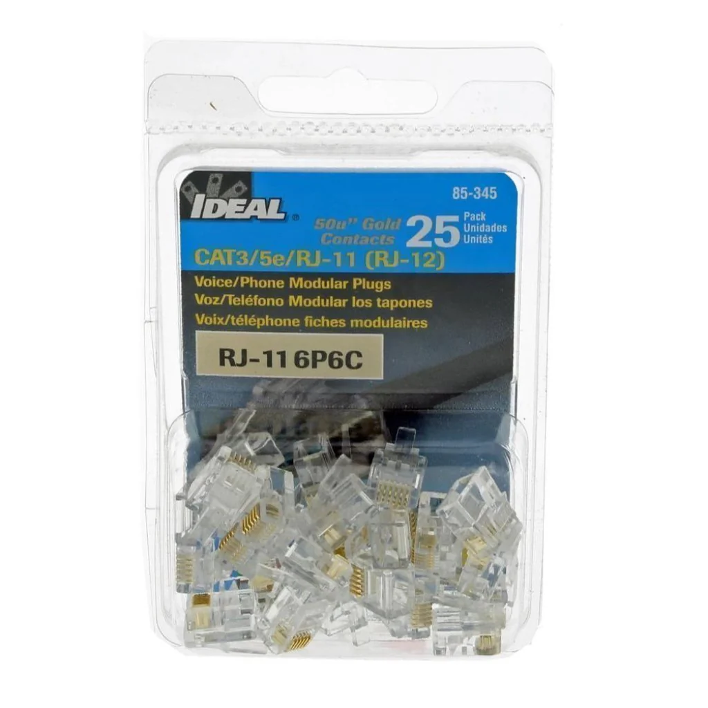 Ideal RJ11 6P6C Modular Plugs (25-Pack) Damaged Box