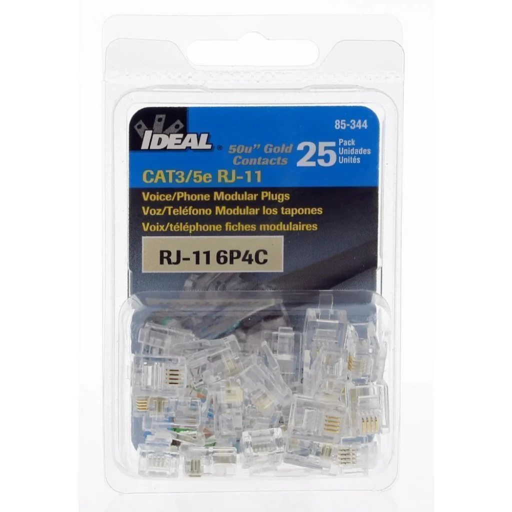 Ideal RJ11 6P4C Modular Plugs (25-Pack) Damaged Box