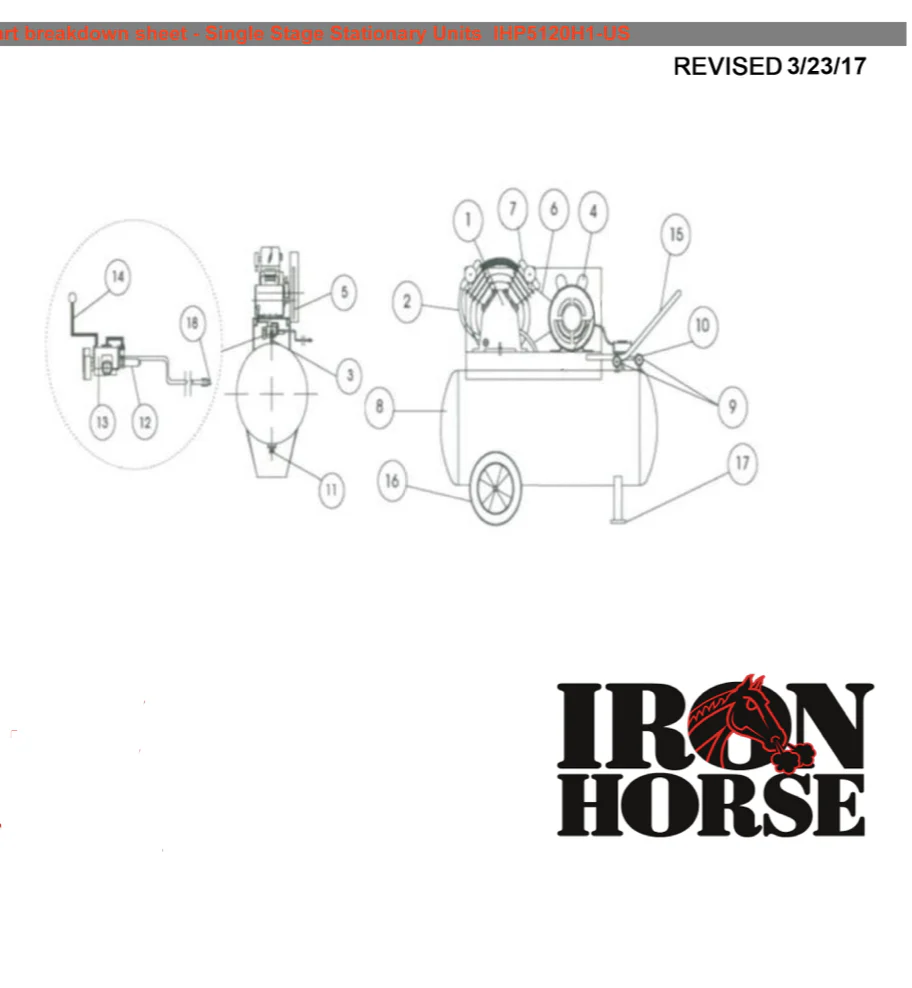 Iron Horse 5 Horse Power  20 Gallon Air Compressor - Image 3