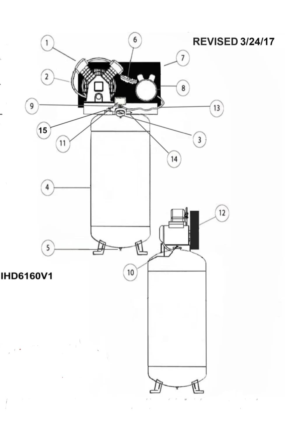Iron Horse 3 Horse Power 60 Gallon Single-Stage Air Compressor 1 Phase - Image 3