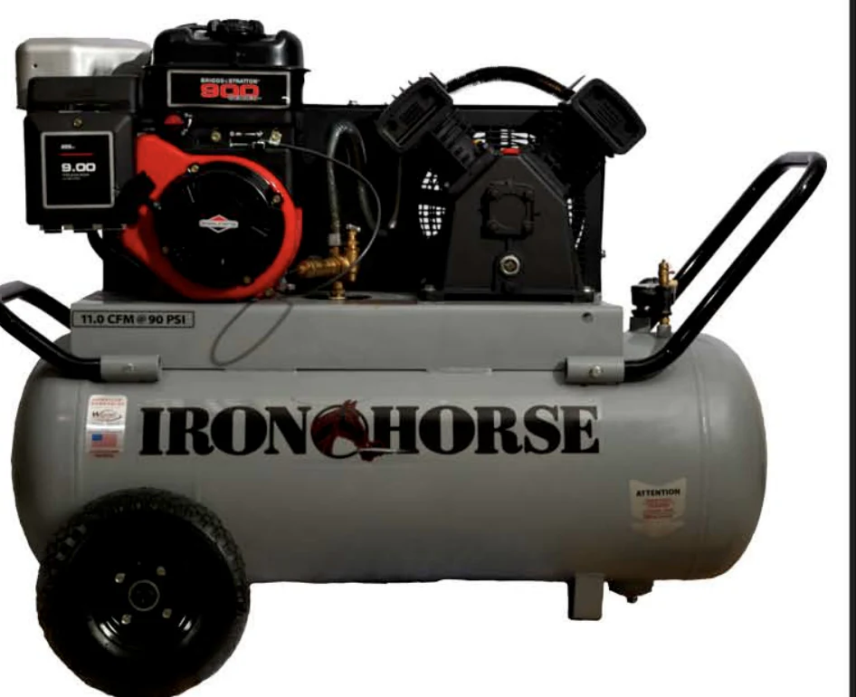 Iron Horse Air Compressor With Electric Start 6 Horse Power Briggs And Stratton Engine