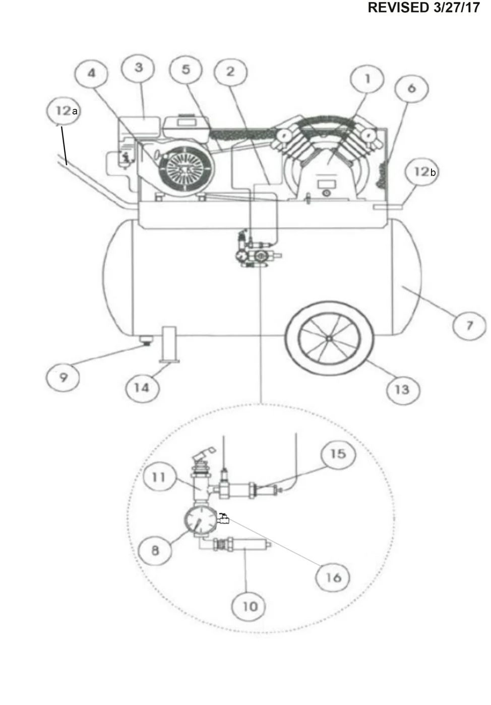 Iron Horse Air Compressor With Electric Start 6 Horse Power Briggs And Stratton Engine - Image 2