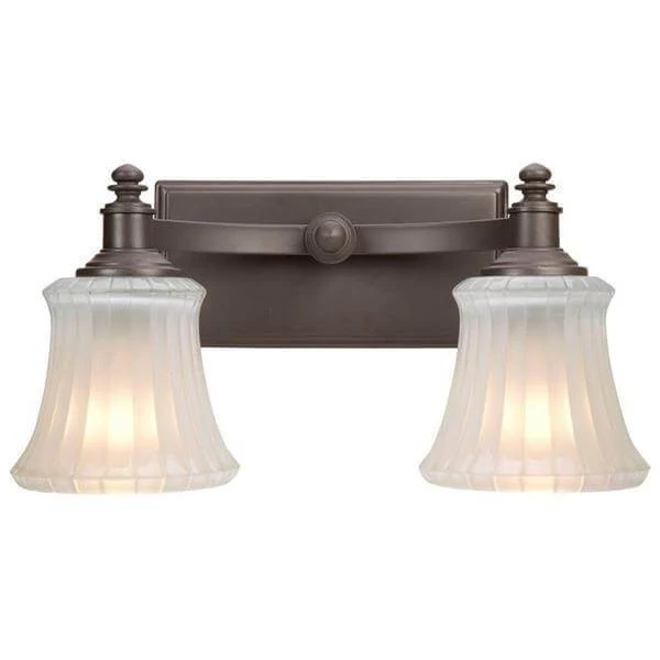 Hampton Bay Kenning 2 Light Dutch Bronze Bath Sconce Damaged Box