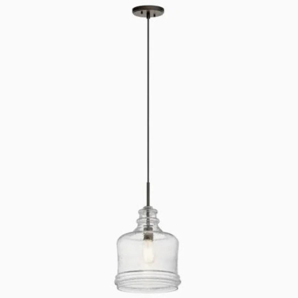 Kichler Oil Rubbed Bronze Glass Jar Pendant Light