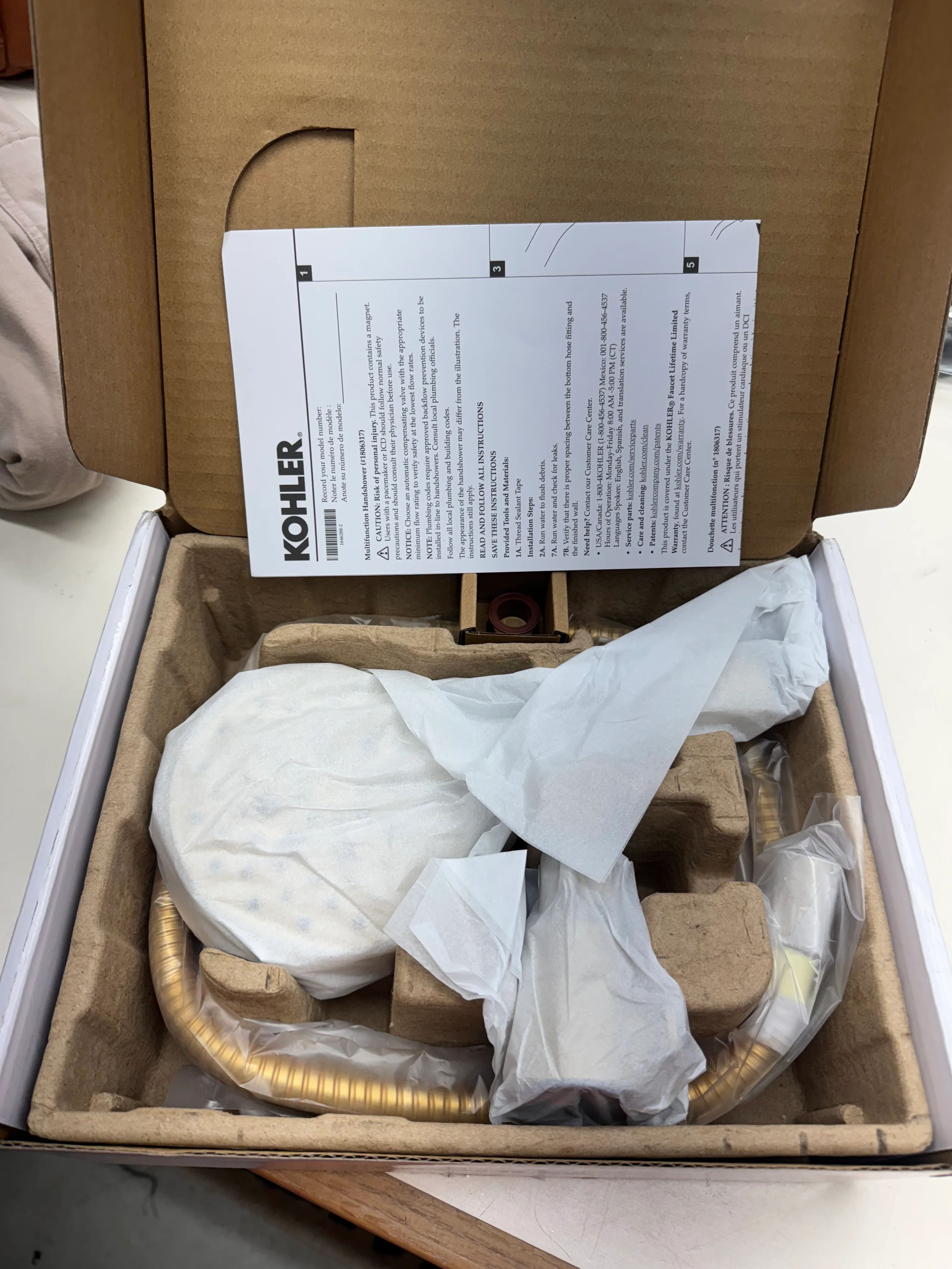 Kohler Assert Modern Brass Multifunction Shower Head Open Box - Image 2
