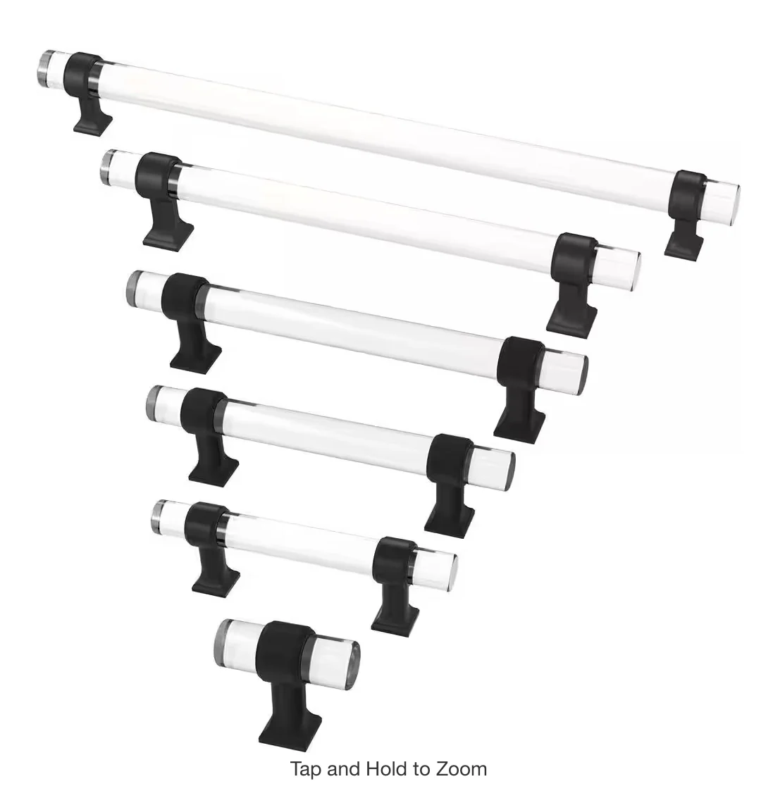 Liberty Acrylic Bar 3 in. (76 mm) Matte Black and Clear Cabinet Drawer Pull - Image 2