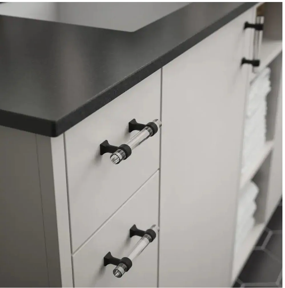 Liberty Acrylic Bar 3 in. (76 mm) Matte Black and Clear Cabinet Drawer Pull - Image 3