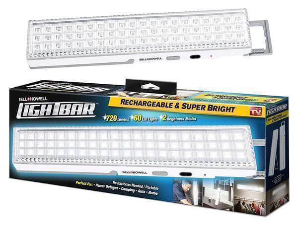 Light Bar Bell + Howell 60 LED Rechargeable, Weather-Proof Lighting Damaged Box