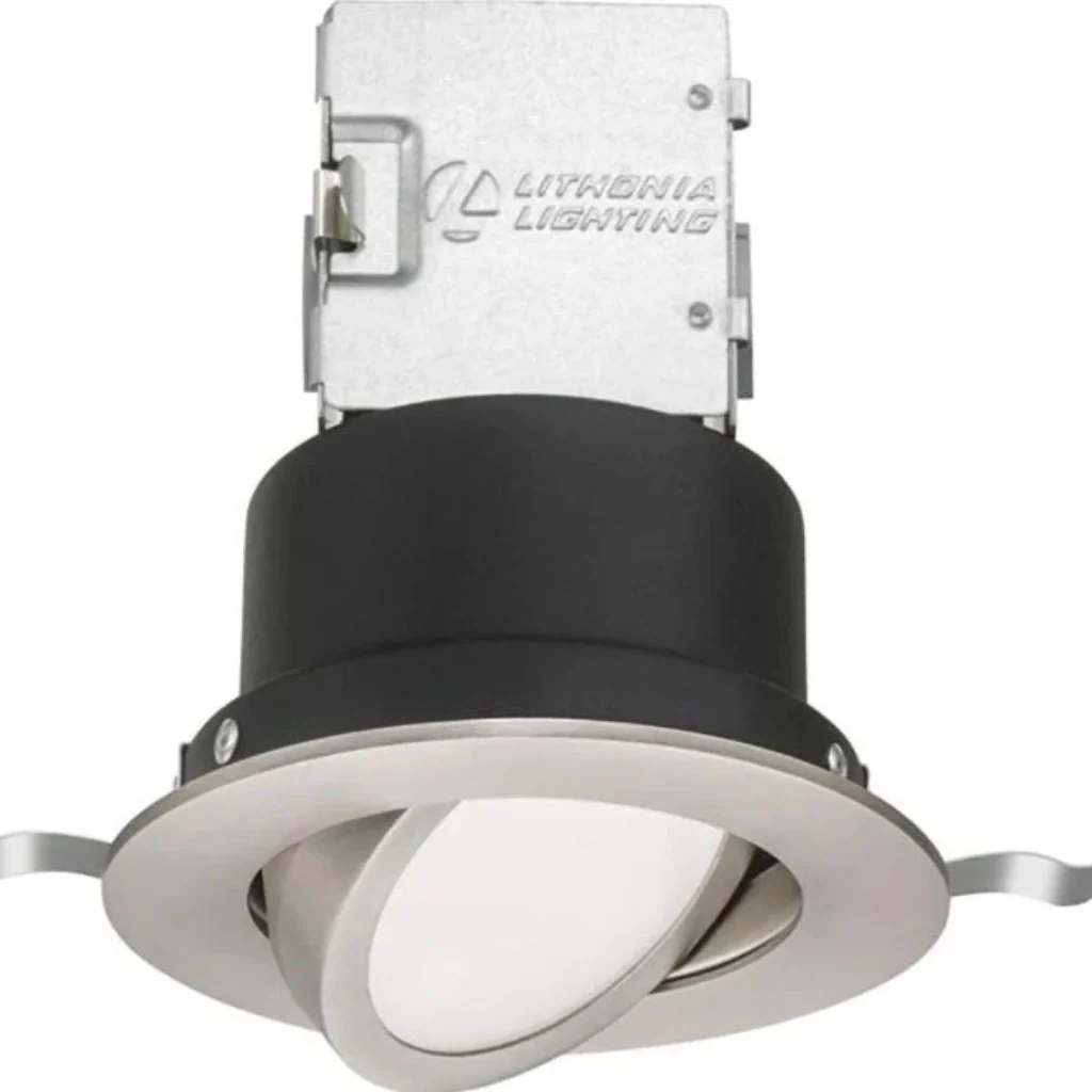 Lithonia Lighting Integrated Canless Kit 4 inch Brushed Nickel Baffle