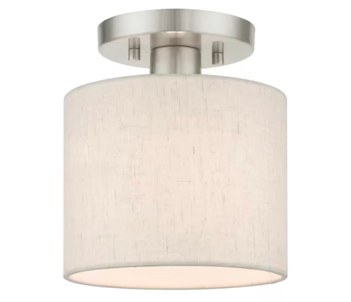 Livex Lighting Meadow 1 Light Brushed Nickel Semi Flush Mount - Damaged Box