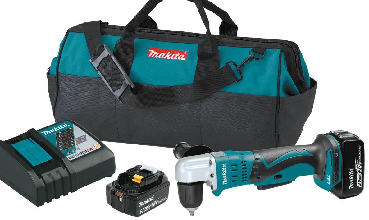 Makita 18V LXT® Lithium‑Ion Cordless 3/8 Inch  Angle Drill Kit 3.0Ah Factory Serviced