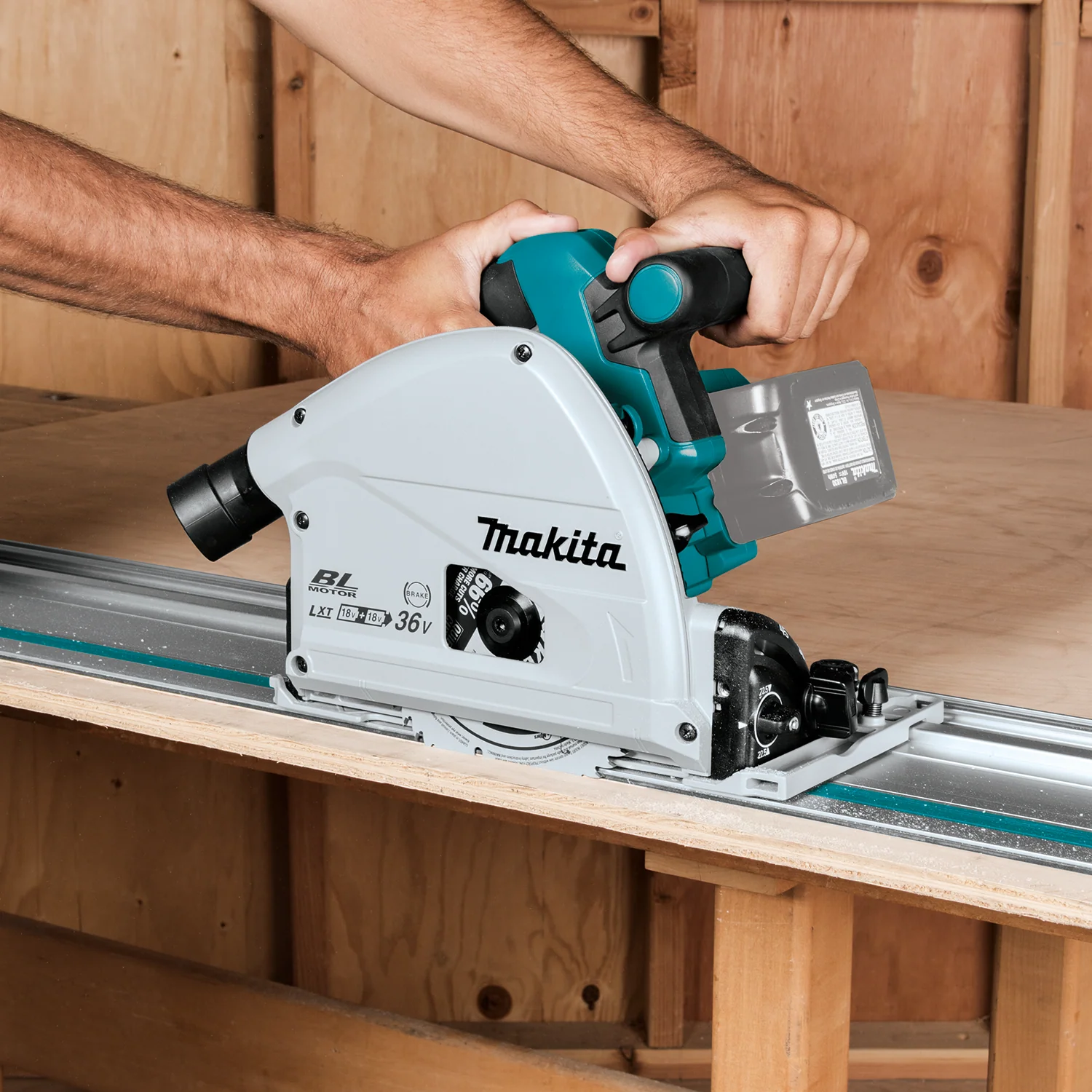 Makita 36 Volt 18V X2 Brushless 6 1/2 Inch Plunge Circular Saw Factory Serviced Tool Only - Image 3