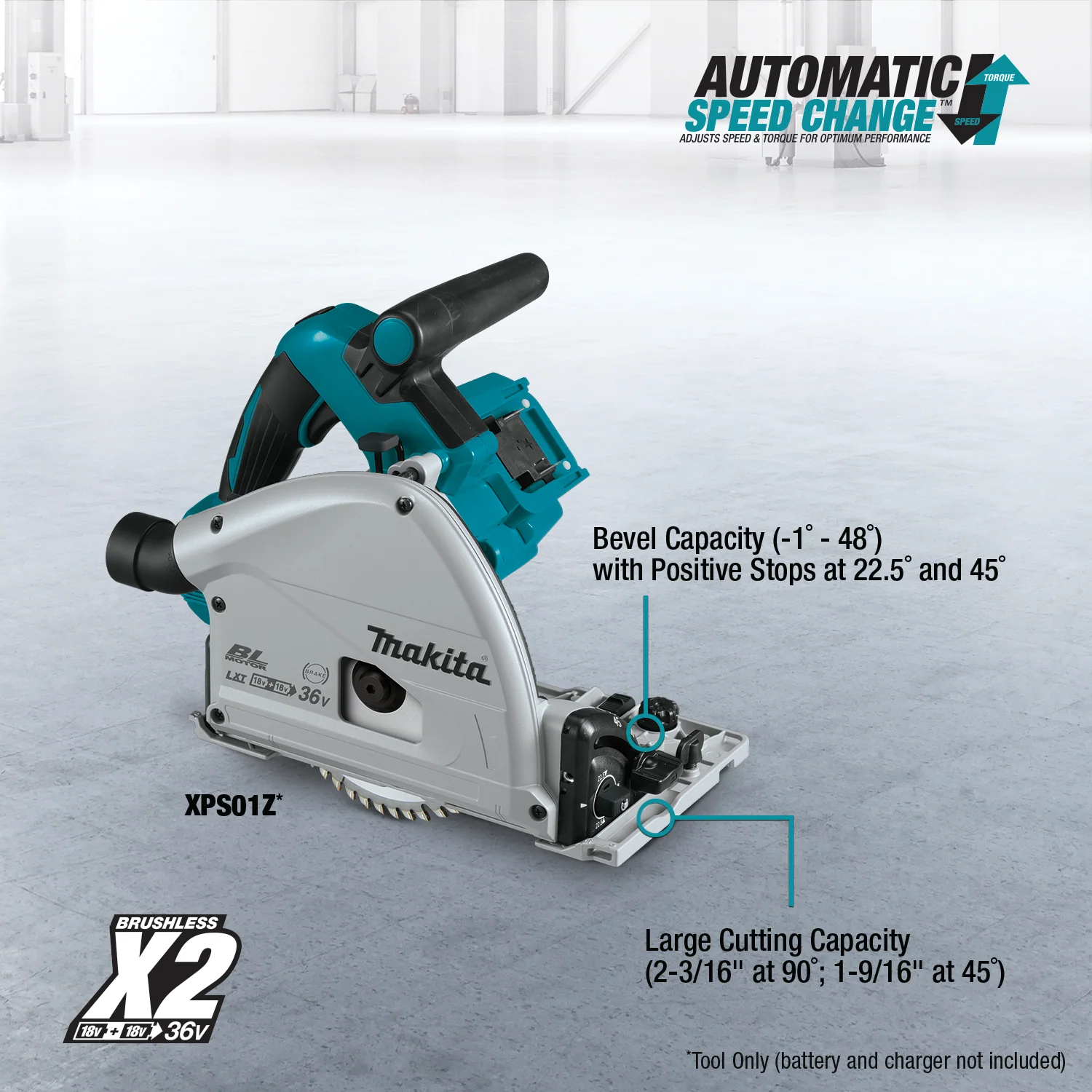 Makita 36 Volt 18V X2 Brushless 6 1/2 Inch Plunge Circular Saw Factory Serviced Tool Only - Image 4