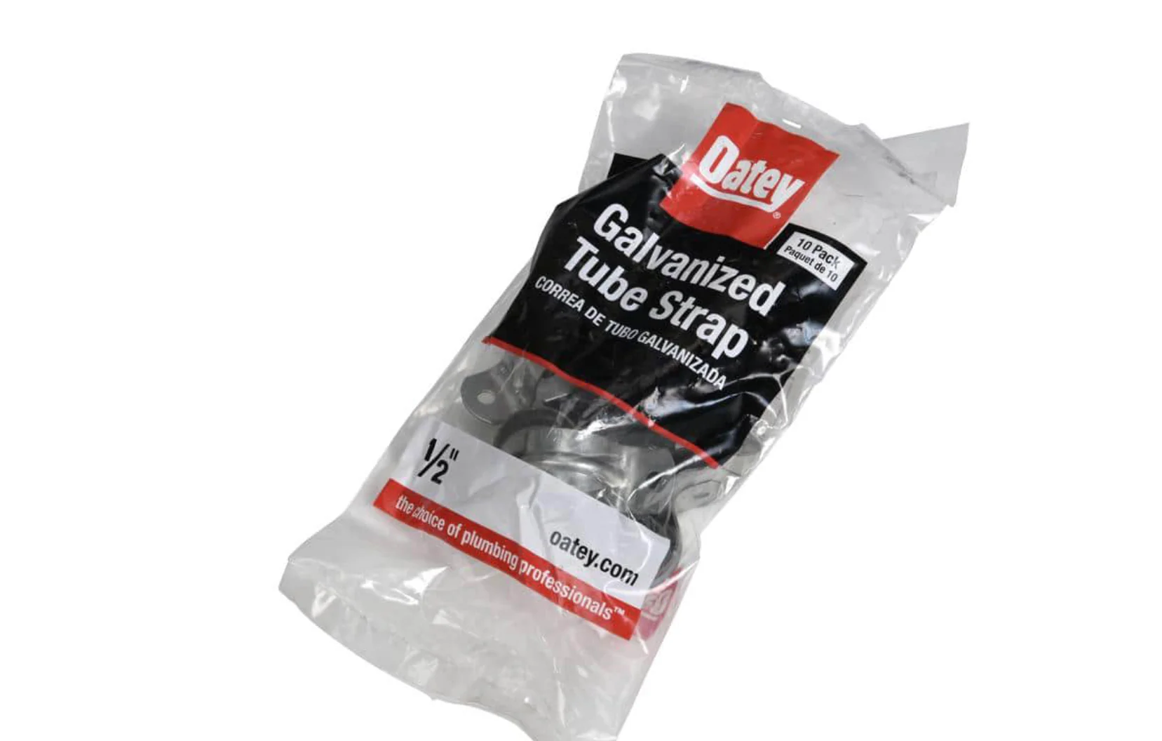 Oatey 1/2 in. Galvanized 2-Hole Pipe Hanger Strap (10-Pack) - Image 2