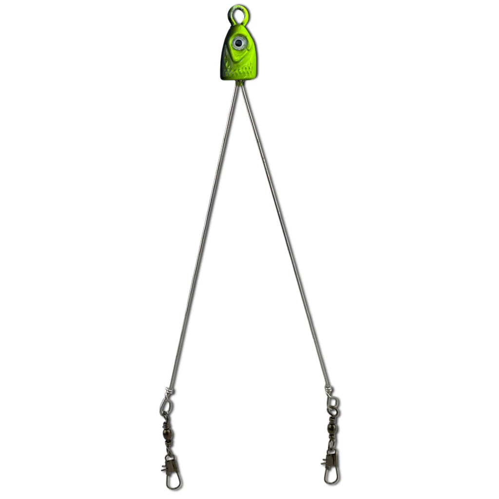 Paps Umbrella Fishing Rig 2 Pack 2 Hook Lime