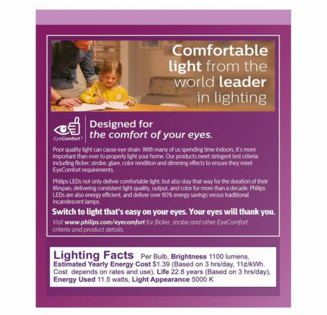 Philips 100-Watt Equivalent PAR30L High Output Dimmable Flood LED Light Bulb in Daylight (5000K) (1-Bulb) - Image 6