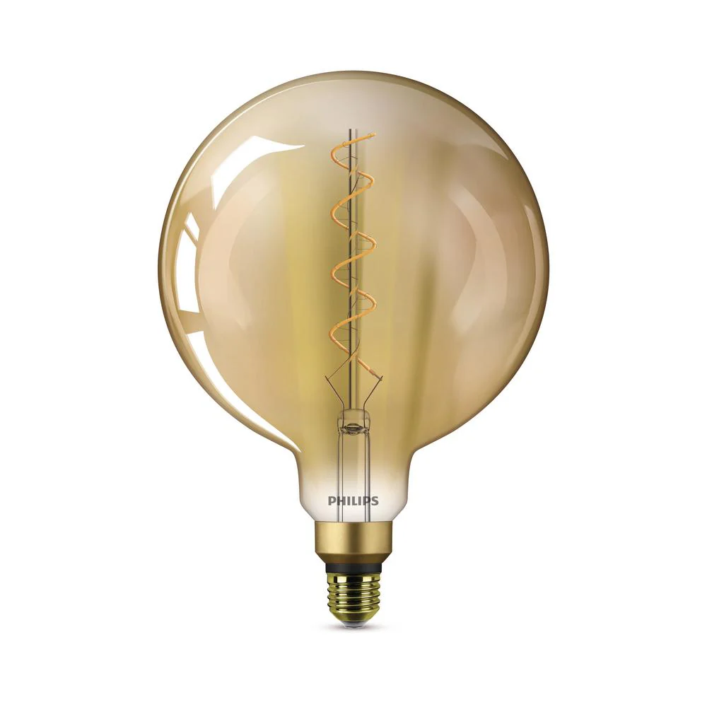 Philips 25 Watt Equivalent G63 Dimmable Vintage Glass Edison LED Large Light Bulb Amber Warm White (2000K) Damaged Box - Image 2