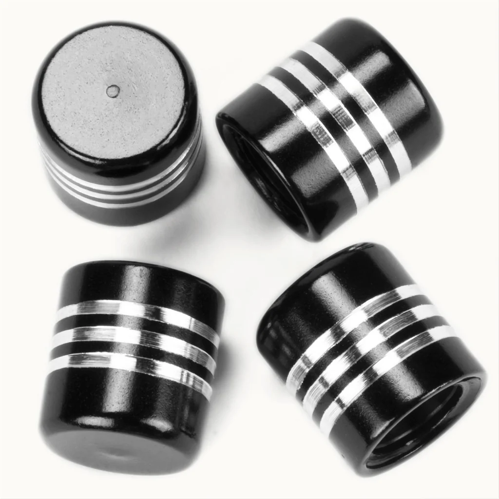 Pilot Automotive Valve Caps- Silver and Black- Set of 4 Damaged Box - Image 2