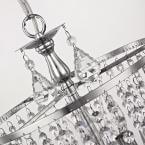 Polished chrome mini-chandelier with hanging crystals damaged box - Image 2