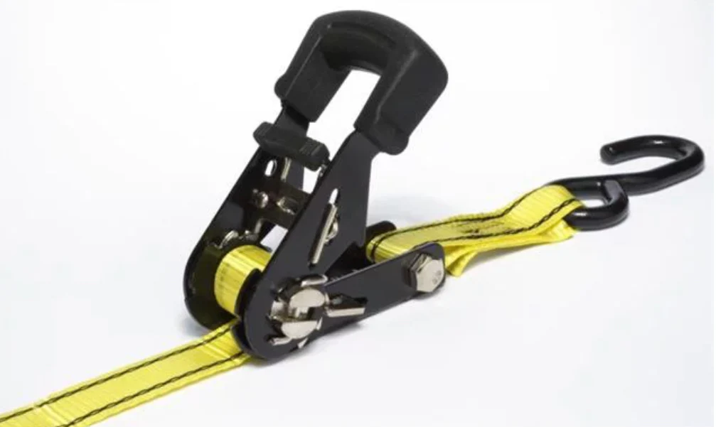 Pro Grip - Bar Ratchet with S Hooks Heavy Duty Cargo Tie Down Ratchet with Black Handle: Small Grip and S-Hooks, 16' x 1" 16ft/ 4.8m