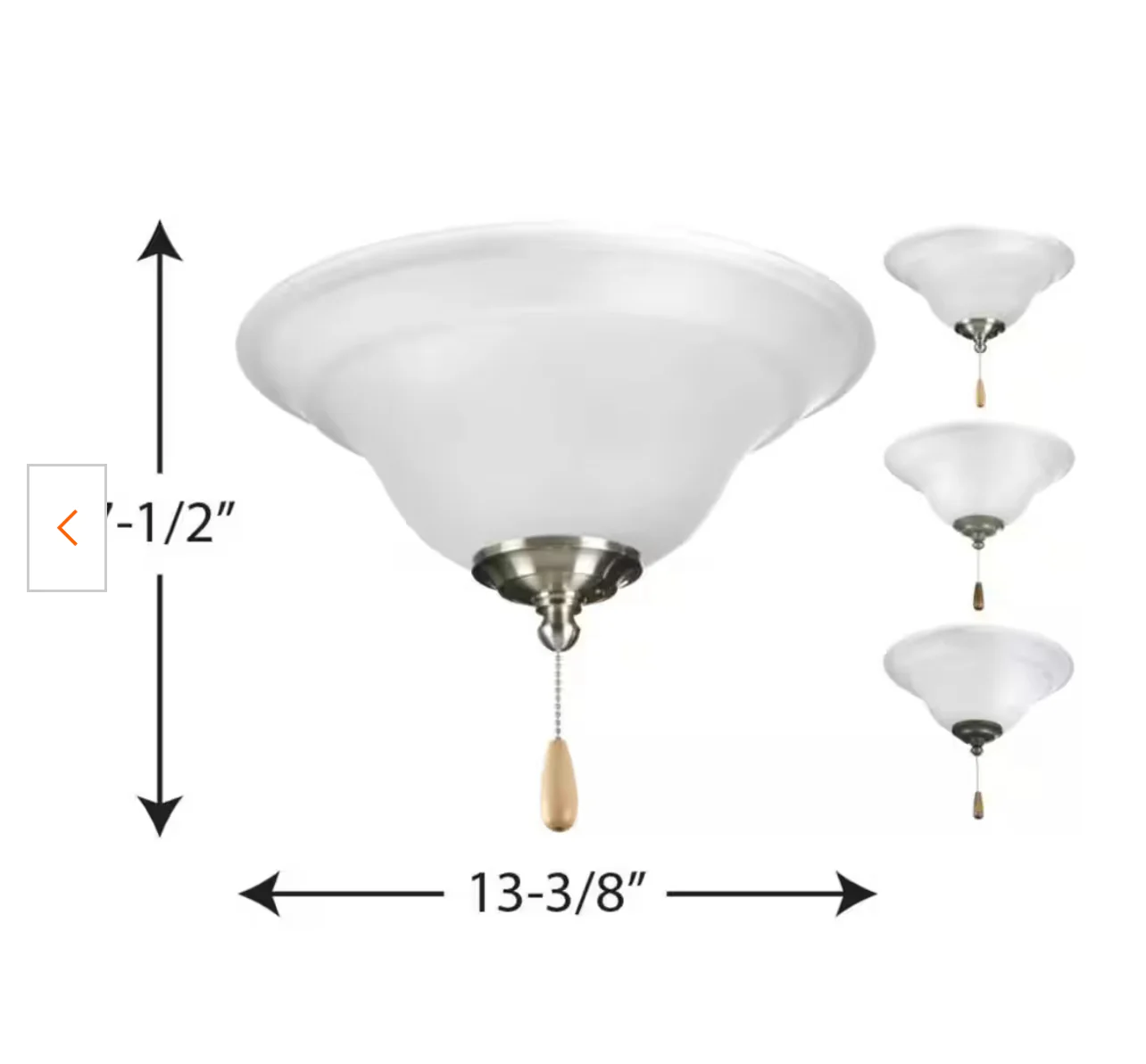 Progress Lighting Trinity Collection 2-Light Unfinished Ceiling Fan Light Kit Damaged Box - Image 2