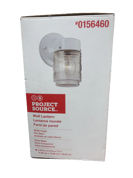 Project Source White Wall Lantern Light Damaged Box - Image 2