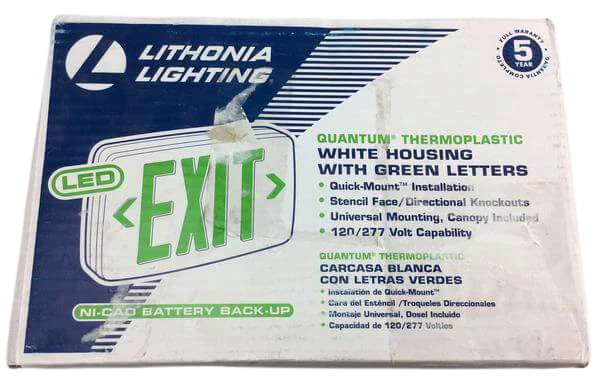 Quantum Thermoplastic LED Emergency Exit Sign Damaged Box - Image 2