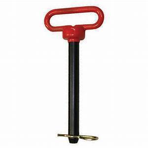 Red Handle Hitch Pin With Hair Pin 7/8 Inch x 6 1/2 Inch