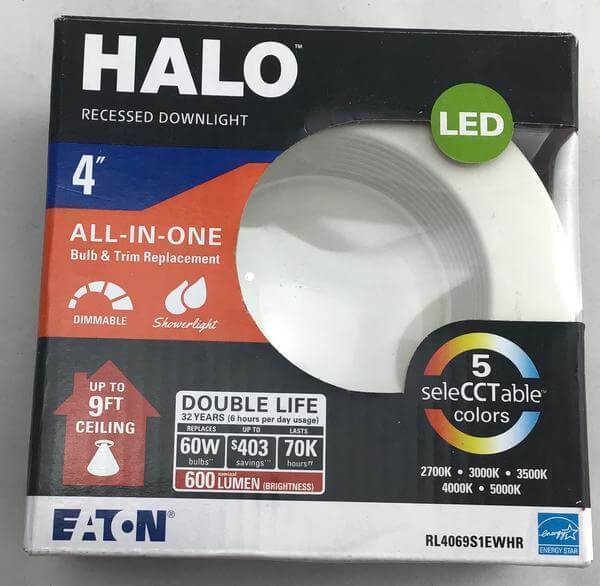 Halo RL 4 in. White Integrated LED Recessed Ceiling Light Retrofit Trim with Selectable CCT (2700K-5000K) Damaged Box - Image 2